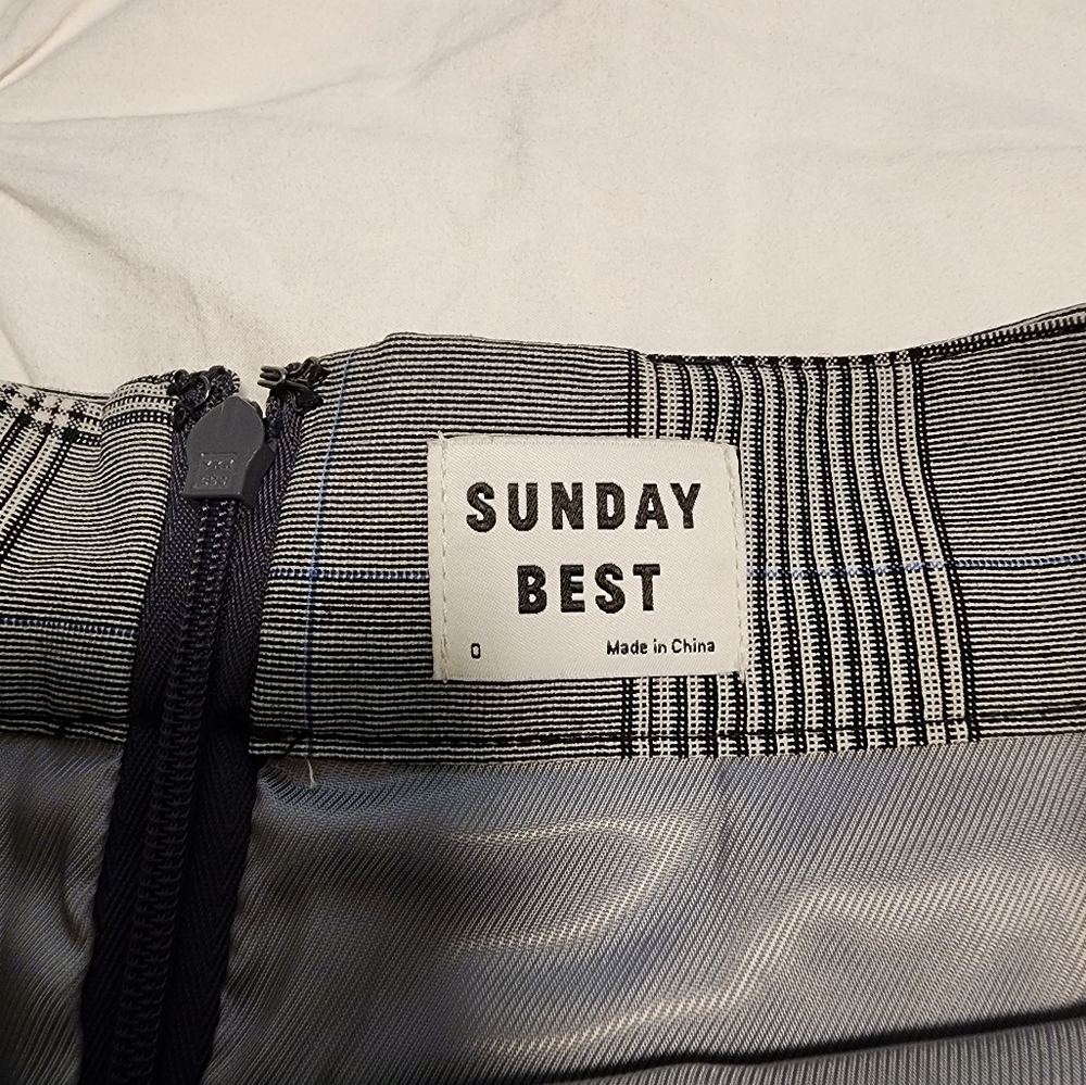 Sunday Best Grey Plaid Skirt sz 0 - Picture 3 of 5